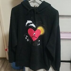 Black Graphic Hoodie Sweater